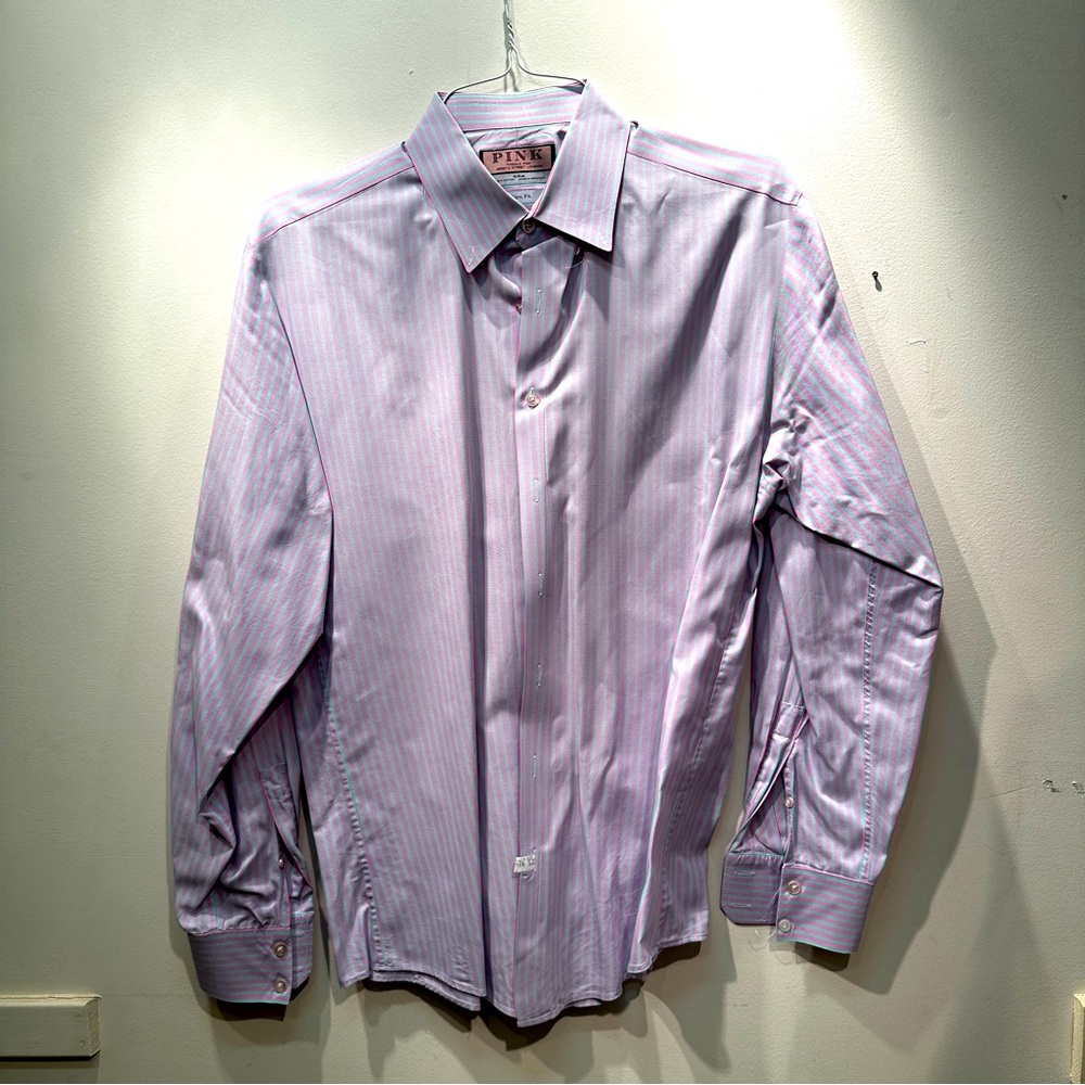 Thomas Pink Striped Dress Shirt